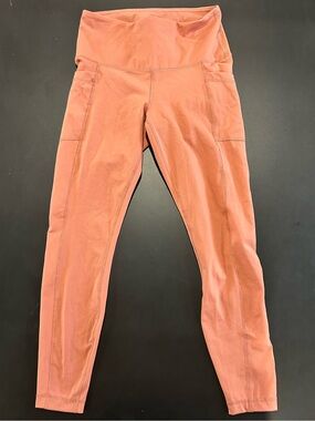 90 Degrees Dusty Coral High-Rise Leggings with Utility Pockets